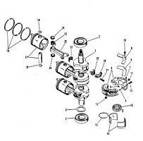Коленчатый вал, поршни и шатуны 2-Х ТАКТНОГО ПЛМ MERCURY 60 Серийный номер от 9385911 до 9469199