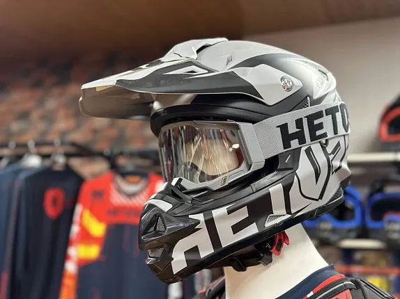 Шлем кроссовый HETOSHI OF836 EXOSS CROSS PRO MX289 цв.Серый с черными вставками Матовый р.M